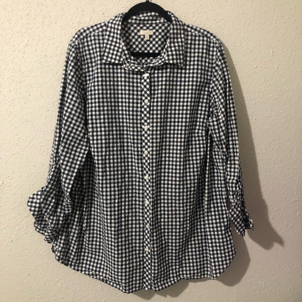 Talbots Gingham Button Down Shirt - image 1